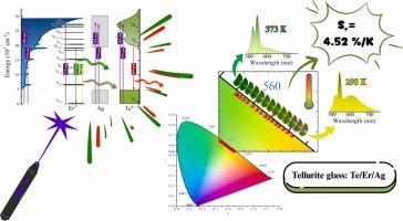 High-sensitivity optical temperature sensing in silver-enhanced Te4 + /Er3+ tellurite glasses.