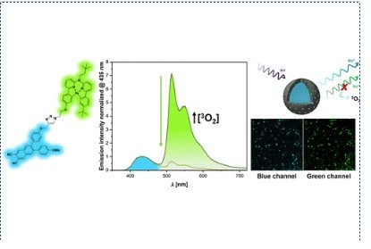 Host-guest nanoparticles incorporating a fluorophore-conjugated Pt(II) complex: a ratiometric dual emitter performing as a self-referenced oxygen reporter.